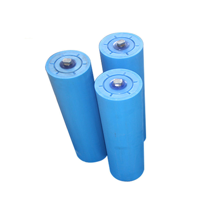 Ozioso blu del rullo del nastro trasportatore di UHMWPE per il rullo estraente del nastro trasportatore